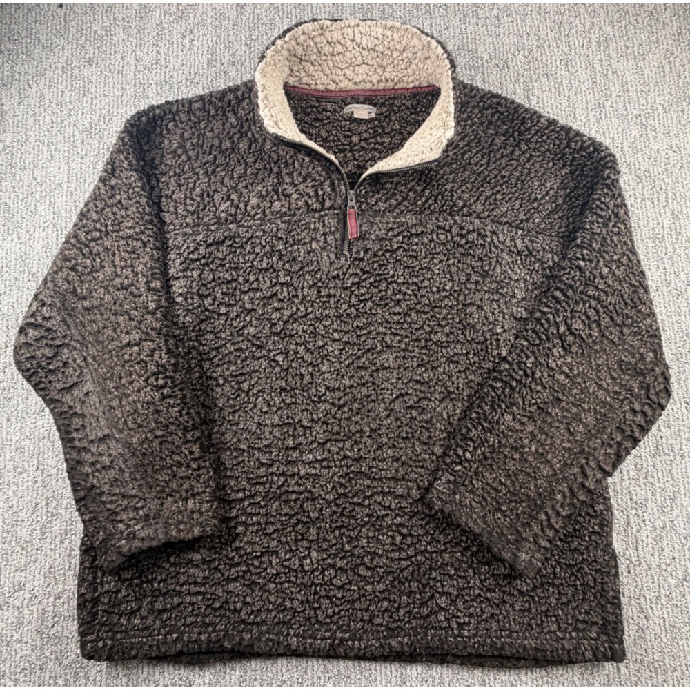 Carbon 2 Cobalt Pullover Mens XL Brown Sherpa Fleece Quarter Zip 144220